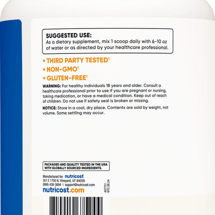 Nutricost L-Glutamine Powder 1 KG - Unflavored, Non-GMO, Gluten Free