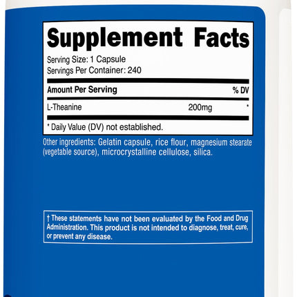 Nutricost L-Theanine 200mg 240 Capsules - Double Strength