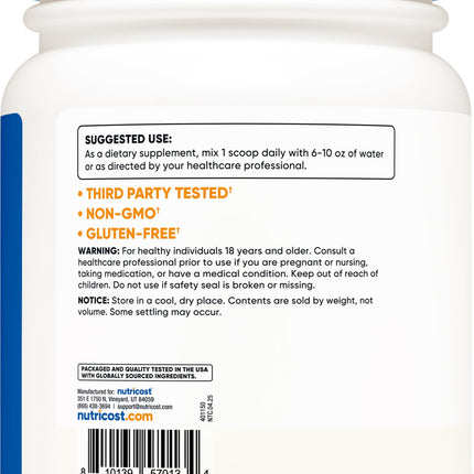Nutricost L-Tyrosine Powder 500 Grams - Pure L-Tyrosine Powder 1000mg Per Serving