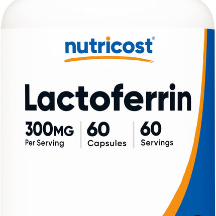 Nutricost Lactoferrin Capsules – 60 Servings (300mg) | Gluten-Free, Vegetarian, GMP-Certified