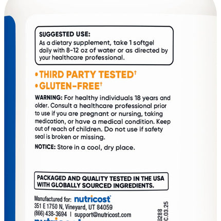 Nutricost Lycopene 50mg Softgels – 120 Softgels | Non-GMO, Gluten-Free