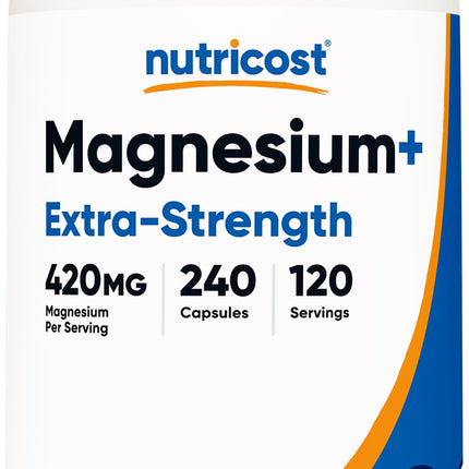 Nutricost Magnesium+ Extra Strength 420mg | 240 Capsules | 120 Servings