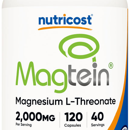 Nutricost Magnesium L-Threonate (Magtein) 2000mg – 120 Capsules – Non-GMO, Gluten Free, Vegetarian Friendly