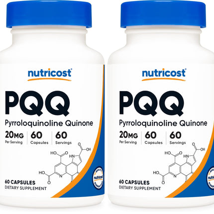 Nutricost PQQ 20mg - 60 Veg Capsules (Pack of 2) - Vegetarian, Non-GMO, Gluten Free