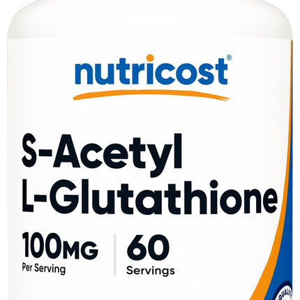 Nutricost S-Acetyl L-Glutathione 100mg - 60 Capsules | GMO-Free, Vegan