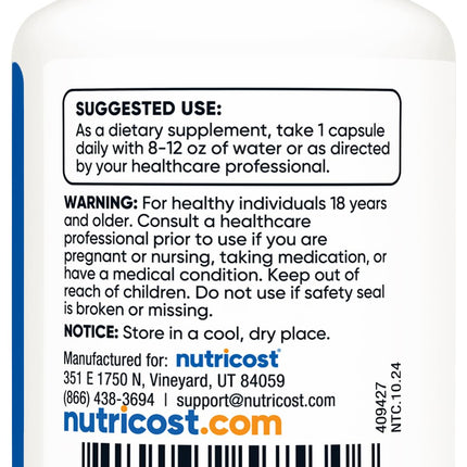 Nutricost S-Acetyl L-Glutathione 100mg - 60 Capsules | GMO-Free, Vegan