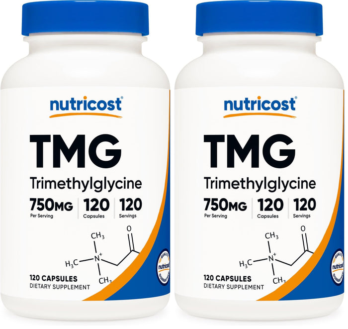 Nutricost TMG (Trimethylglycine) 750mg – 120 Capsules (Pack of 2)