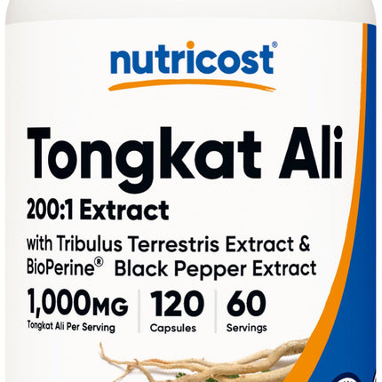 Nutricost Tongkat Ali 1000mg - 120 Veg Capsules, Tribulus, BioPerine