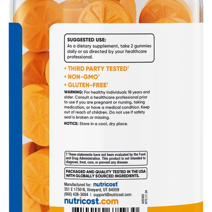 Nutricost Turmeric Gummies Citrus – 240 Gummies, 95% Curcuminoids, 120 Servings