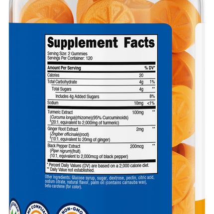 Nutricost Turmeric Gummies Citrus – 240 Gummies, 95% Curcuminoids, 120 Servings