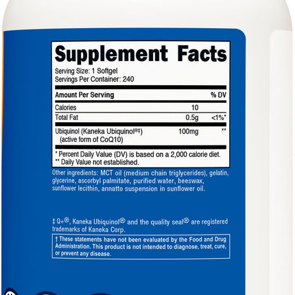 Nutricost Ubiquinol Softgels 100 mg, 240 Softgels – Active CoQ10, Gluten Free, Non-GMO