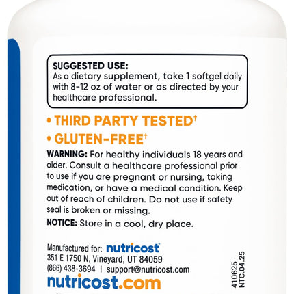 Nutricost Vitamin K2 MK-7 100 mcg - 240 Softgels | Gluten Free & Non-GMO (Pack of 2)