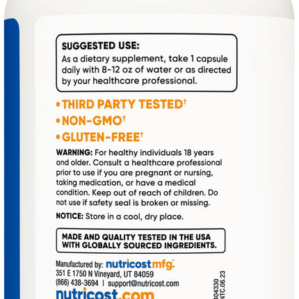 Nutricost Zinc Picolinate 50mg – 240 Vegetarian Capsules | Gluten Free & Non-GMO