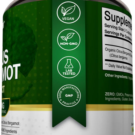 NutriFlair Citrus Bergamot 1400mg - 120 Vegan Capsules | Non-GMO