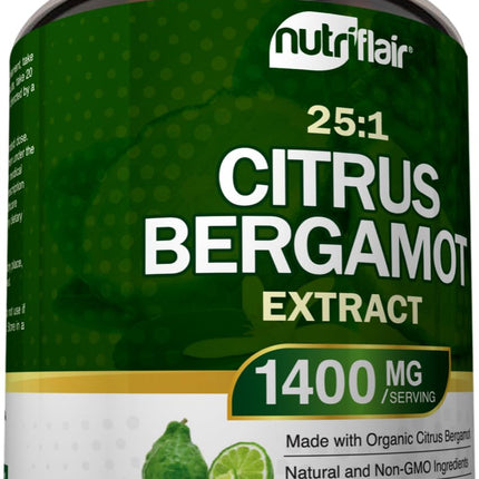 NutriFlair Citrus Bergamot 1400mg - 120 Vegan Capsules | Non-GMO