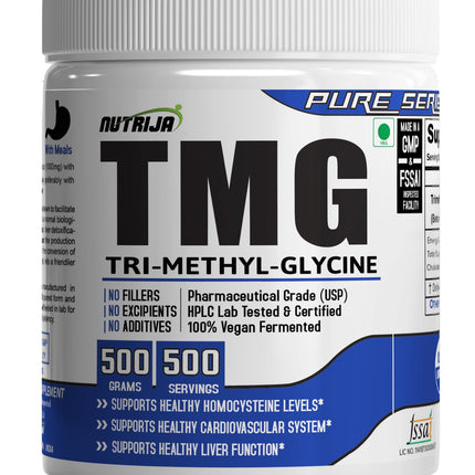 NutriJa TMG (Trimethylglycine) Betaine Anhydrous 500g | USP Pharmaceutical Grade