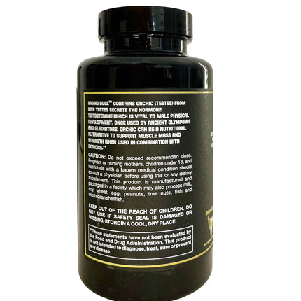 Healthy 'N Fit Raging Bull Mega Orchic - 120 Capsules (40 Day Supply) Premium Raw Orchic Glandular, Increase T Naturally