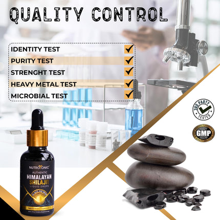 NutroTonic Himalayan Shilajit Liquid Drops - 30ml, 60 Days Sun-Dried, Gold Grade A+