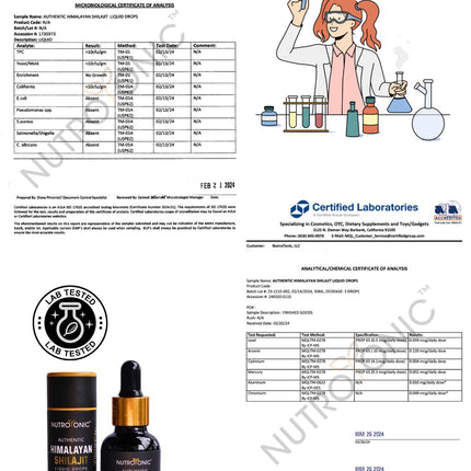 NutroTonic Himalayan Shilajit Liquid Drops - 30ml, 60 Days Sun-Dried, Gold Grade A+