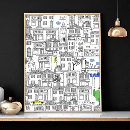NY city posters | Set of 2 wall art prints for office decor