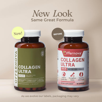 Offernova Collagen Ultra – 3000mg Hydrolyzed Collagen, 90 Capsules – Joints, Skin & Nails