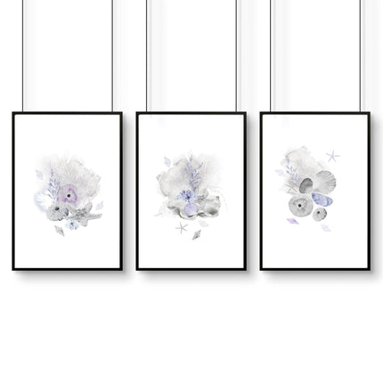 Office wall decor | set of 3 Modern Coastal wall art prints