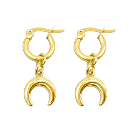 Selene Gold Crescent Moon Earrings