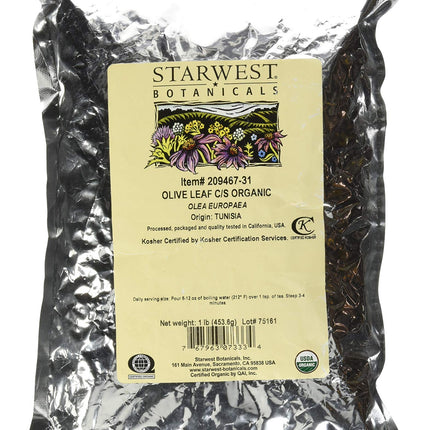 Starwest Botanicals Olive Leaf Cut and Sifted, 1 Pound – Herbal Supplement