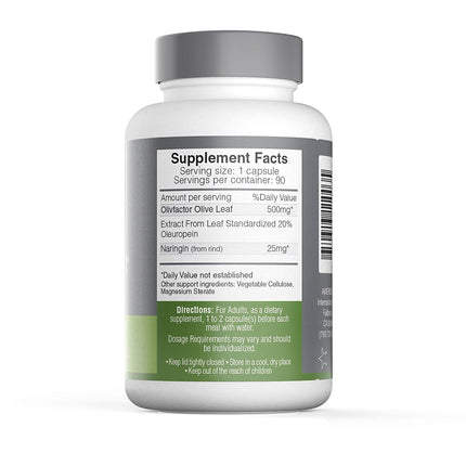 OLIVFACTOR Original Olive Leaf Extract – DNA Tested, 20% Oleuropein, 90 Vcaps (525 mg)