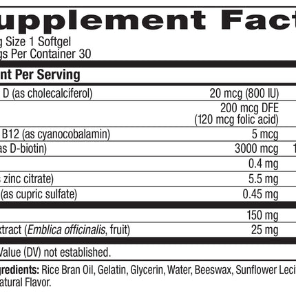 OLLY Ultra Strength Hair Softgels – Supports Hair Health, Biotin, Keratin, Vitamin D & B12