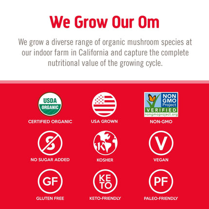OM Mushroom Superfood Immune Blend Powder – 7.05 oz (100 Servings) Reishi & Turkey Tail