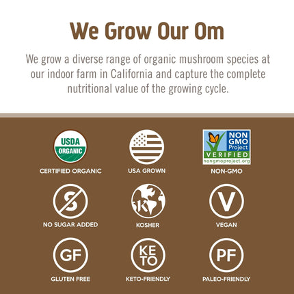 Om Mushroom Superfood Turkey Tail Organic Mushroom Powder – 7.05 oz, 100 Servings