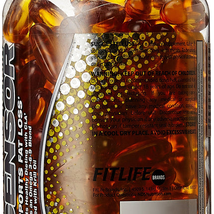 Censor - Fat Loss & Body Toning Supplement with CLA, Omega 3-6-9, 180 Softgels