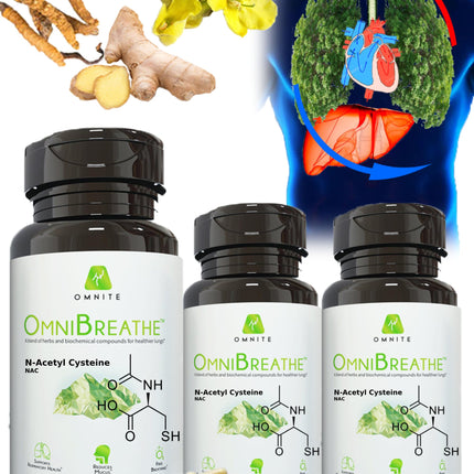 OmniBreathe Lung Cleanse Detox | Respiratory Wellness for Smokers (Pack of 3)