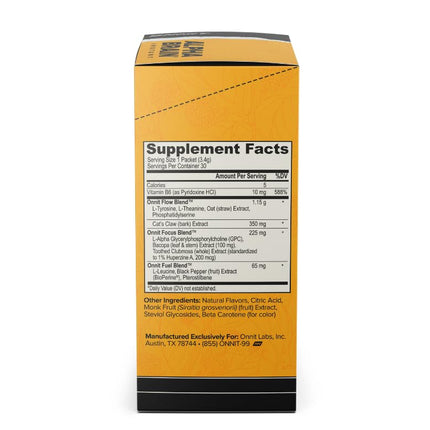 ONNIT Alpha Brain Instant Peach Nootropic Drink Mix for Focus, Memory & Clarity – 30 Packets