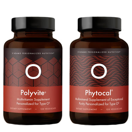 D'Adamo Personalized Nutrition - Optimal Health Stack (Blood Type O) | Polyvite O & Phytocal O