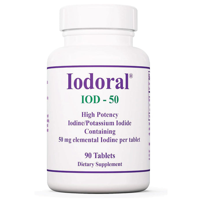 Optimox Iodoral 50 mg - Iodine & Potassium Iodide Supplement for Thyroid & Immune Support | Non-GMO & Gluten-Free - 90 Servings