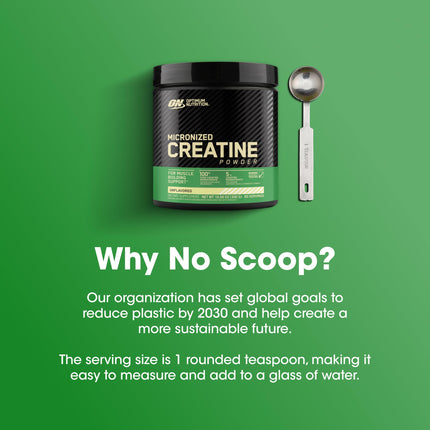 Optimum Nutrition Micronized Creatine Monohydrate Powder – Unflavored, 60 Servings, 300 g | Packaging May Vary