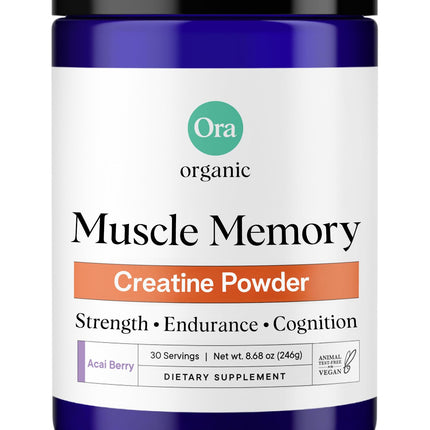 Ora Organic Creatine Monohydrate Powder – Acai Berry, 30 Servings | German-Sourced Creavitalis, elevATP, D-Ribose & Taurine