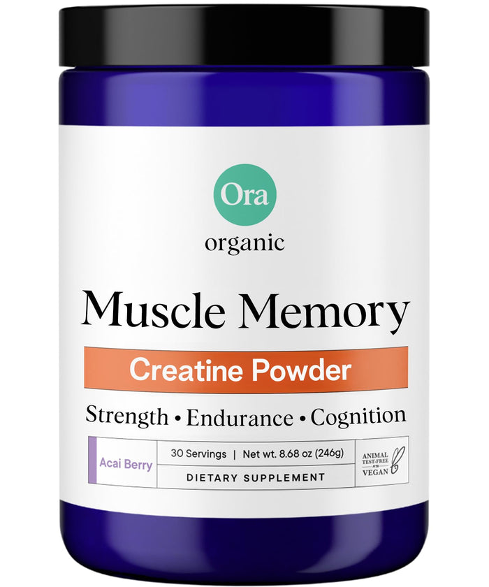 Ora Organic Creatine Monohydrate Powder – Acai Berry, 30 Servings | German-Sourced Creavitalis, elevATP, D-Ribose & Taurine