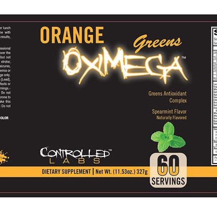 Orange OxiMega Greens Spearmint 0.72 lb by Controlled Labs