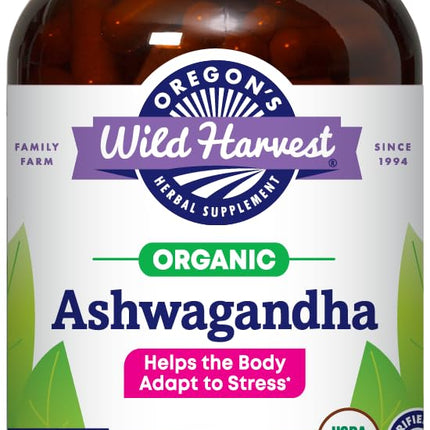Oregon's Wild Harvest Organic Ashwagandha Non-GMO - 180-Count Capsules
