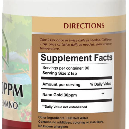 Organa Pure Crystalline Liquid Gold Supplement - 30 PPM, 32 oz Colloidal Minerals