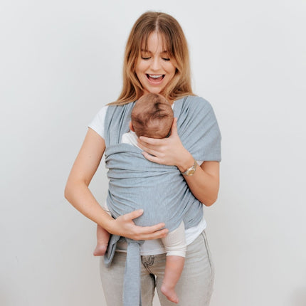 Organic Baby Wrap Carrier - Grey Melange