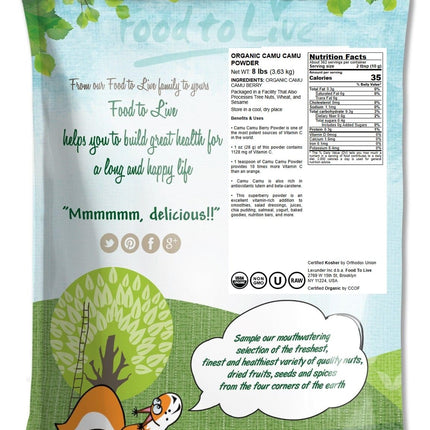 Food To Live Organic Camu Camu Powder – 8 Pounds – Non-GMO, Kosher, Raw, Vegan Superfood