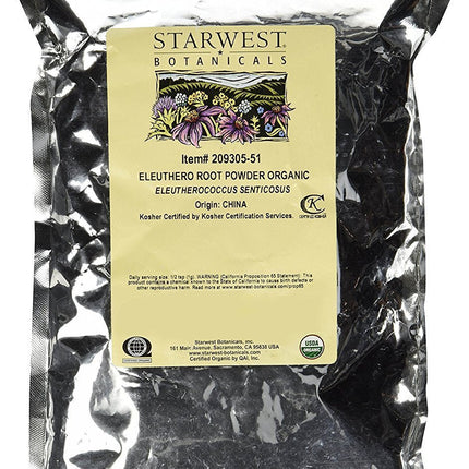Organic Eleuthero Root Powder 1lb | Siberian Ginseng & Immune Support