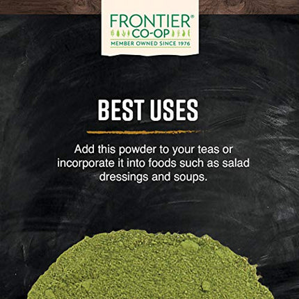 Frontier Co-op Organic Alfalfa Leaf Powder – Kosher, 1 lb Bulk Bag | Medicago sativa L.