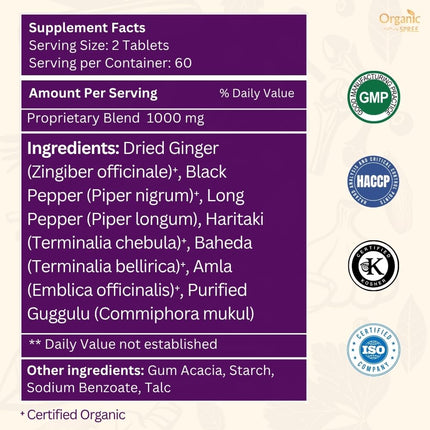 ORGANIC SPREE Medohar Guggulu 120 Tablets – Ayurvedic Metabolism & Immune Support | Pack of 3