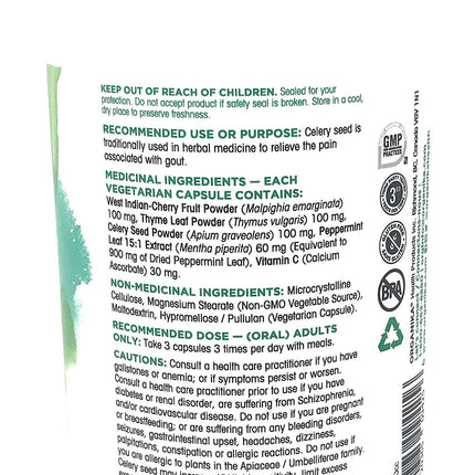 Organika Goutrin 270 Vegetarian Capsules - Natural Uric Acid Support