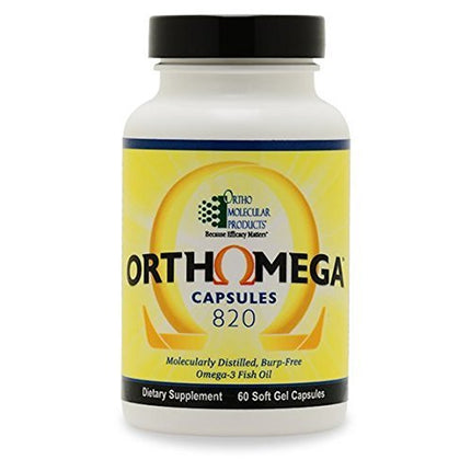 Ortho Molecular Orthomega 820 — High-Concentration Omega-3 Fish Oil Gels (60 Soft Gels)
